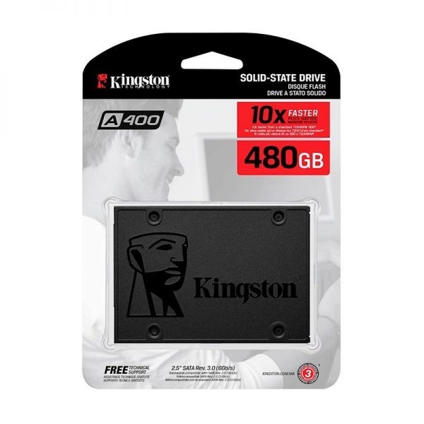 Disco Sólido 480GB Kingston Sata A400 10x Faster SA400S37/480G