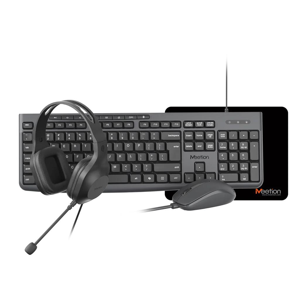 COMBO TECLADO Y MOUSE 4 EN 1 ESPAÑOL MEETION C106 USB NEGRO