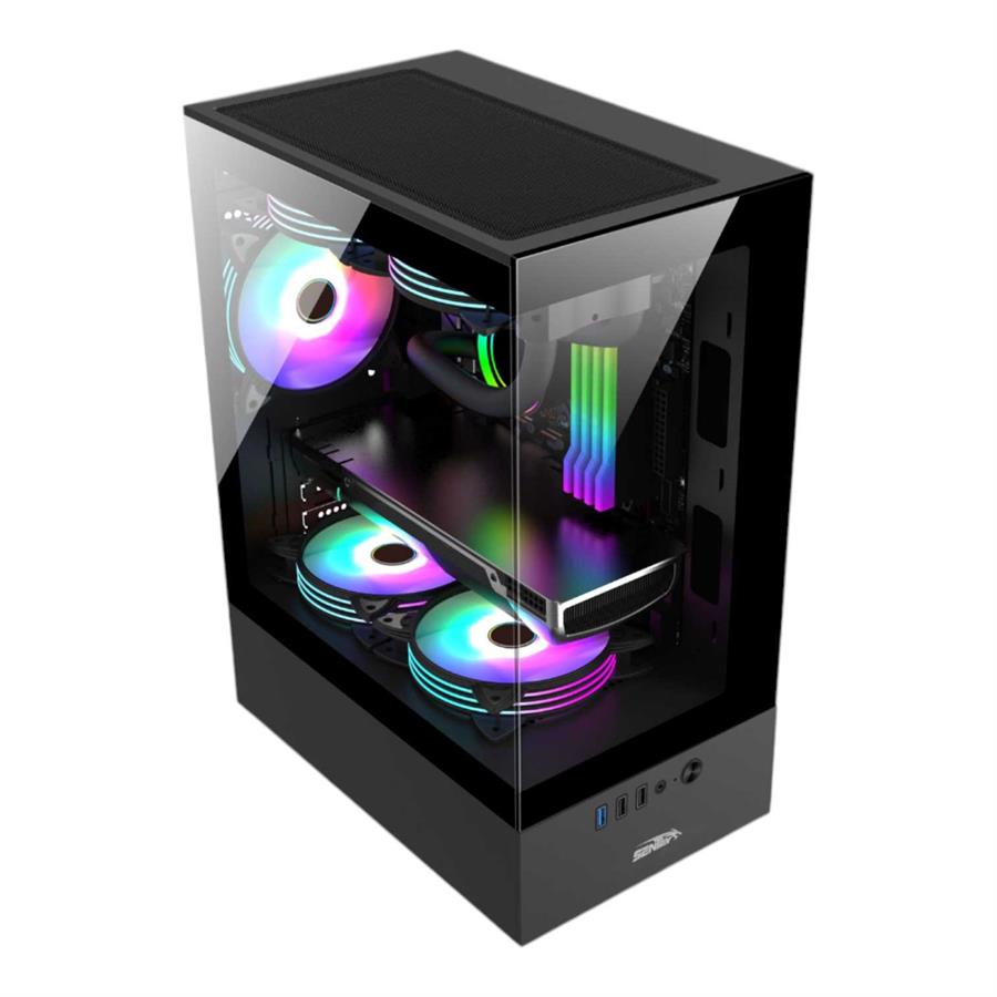 Gabinete Sentey H10 ARGB Black Vidrio Templado C/ Cooler