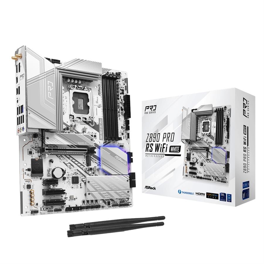 MOTHERBOARD ASROCK Z890 PRO RS WIFI WHITE LGA1851 DDR5 INTEL