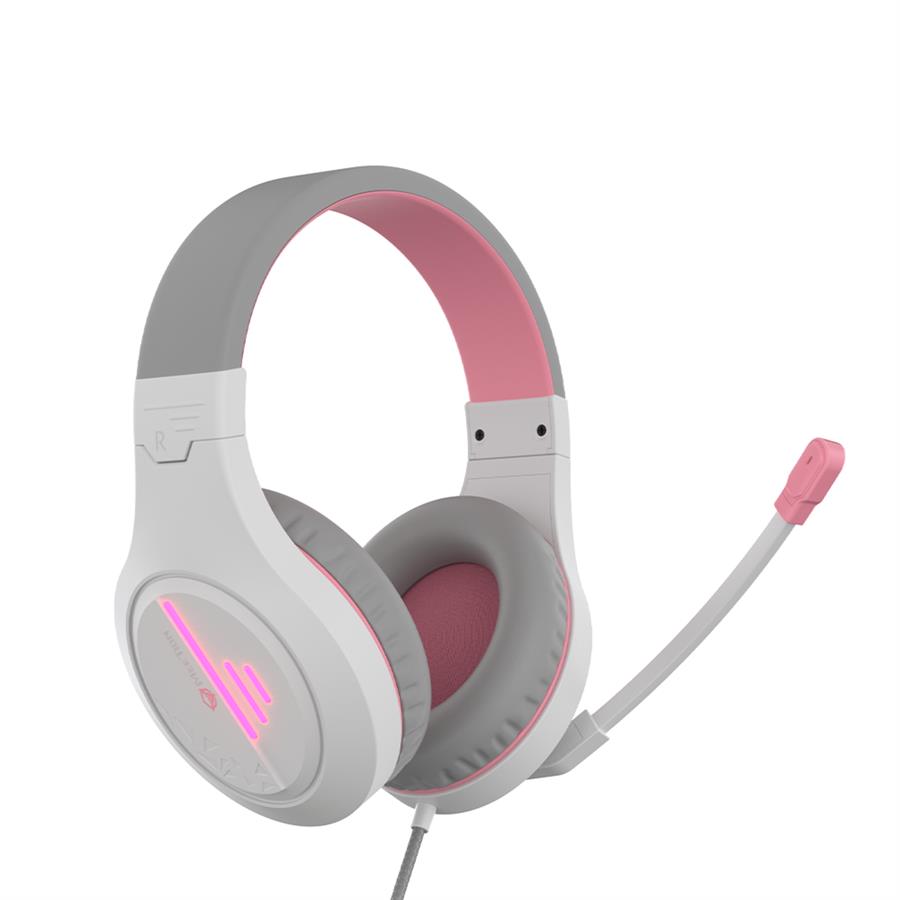 Auricular Gamer USB Meetion HP021 Blanco Y Rosa