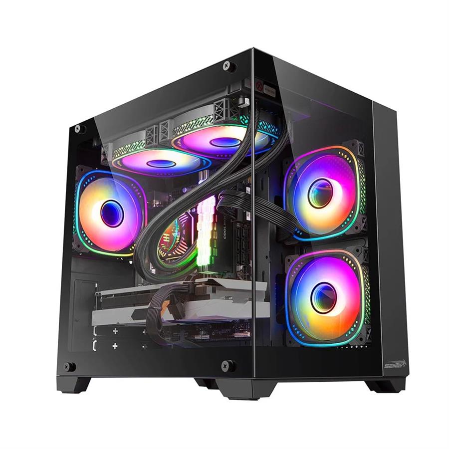 Gabinete Gamer Sentey H30 Black + 5 Coolers ARGB