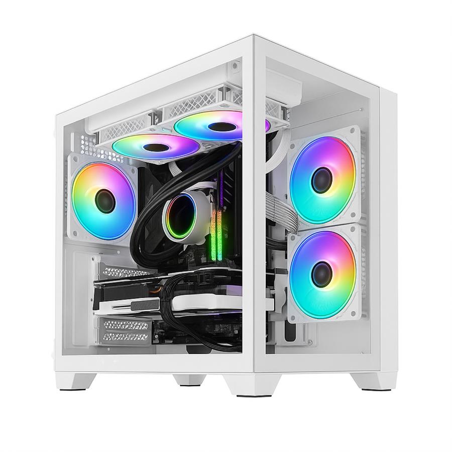 Gabinete Gamer Sentey H30 White + 5 Coolers ARGB
