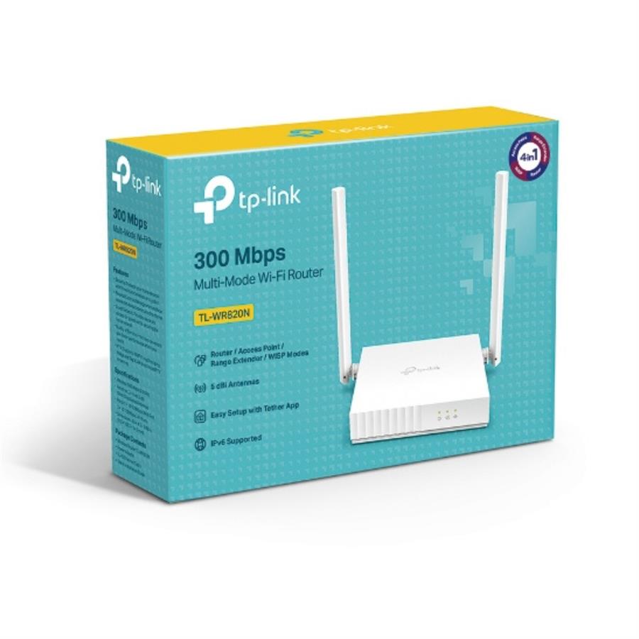 ROUTER REPETIDOR TP LINK TL-WR820N 300MBPS 2.4 GHZ ANTENAS FIJAS