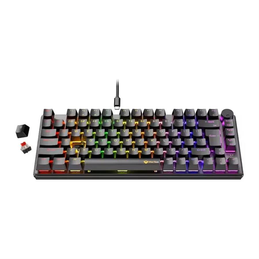 Teclado Mecanico 75% USB Español Meetion MK006 Pro Negro Switch Red