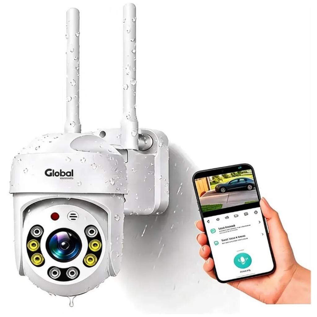 CAMARA DE SEGURIDAD EXTERIOR CON SOPORTE GLOBAL 1080P WI-FI