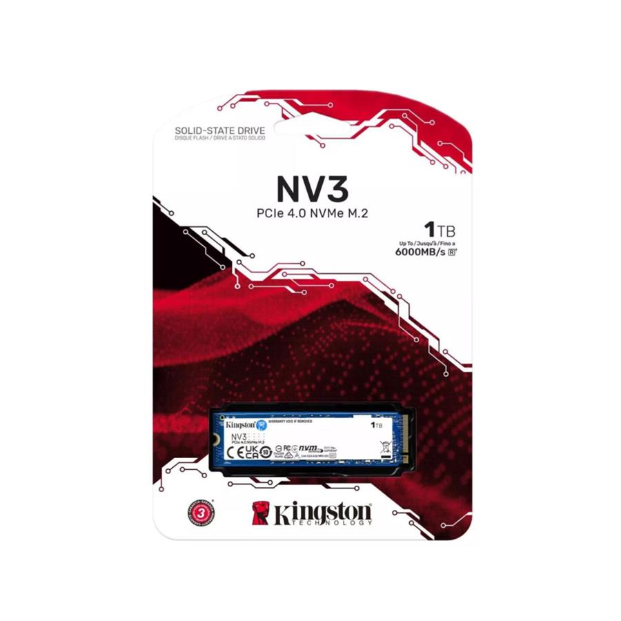 DISCO SOLIDO 1TB NV3 PCIE 4.0 NVME M.2 6000MB/S KINGSTON SSD SNV3S/1000G