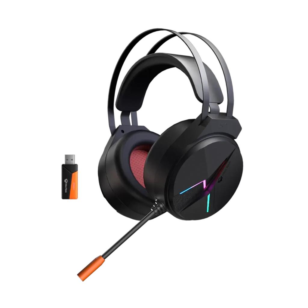 AURICULAR GAMER INALAMBRICO MEETION BTH015 2.4G BLUETOOTH RETROILUCION LED BLACK