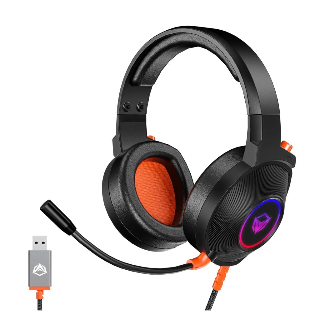 AURICULAR GAMER USB 7.1 MEETION HP012 ILUMINACION RGB BLACK
