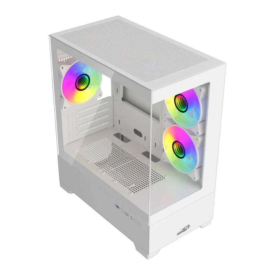 GABINETE GAMER SENTEY H30 WHITE + 5 COOLERS ARGB