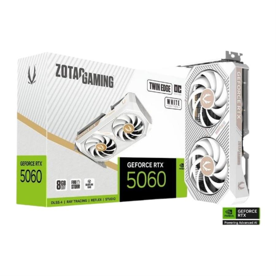 Placa de Video Zotac Rtx 5060 8gb D7 Twin Edge Oc White Dual Fan