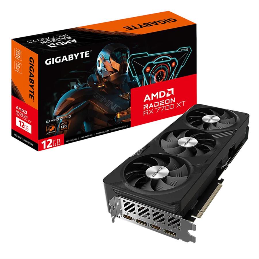 Placa De Video Gigabyte AMD Radeon Rx 7700 XT D6 OC 12G 3X Fans