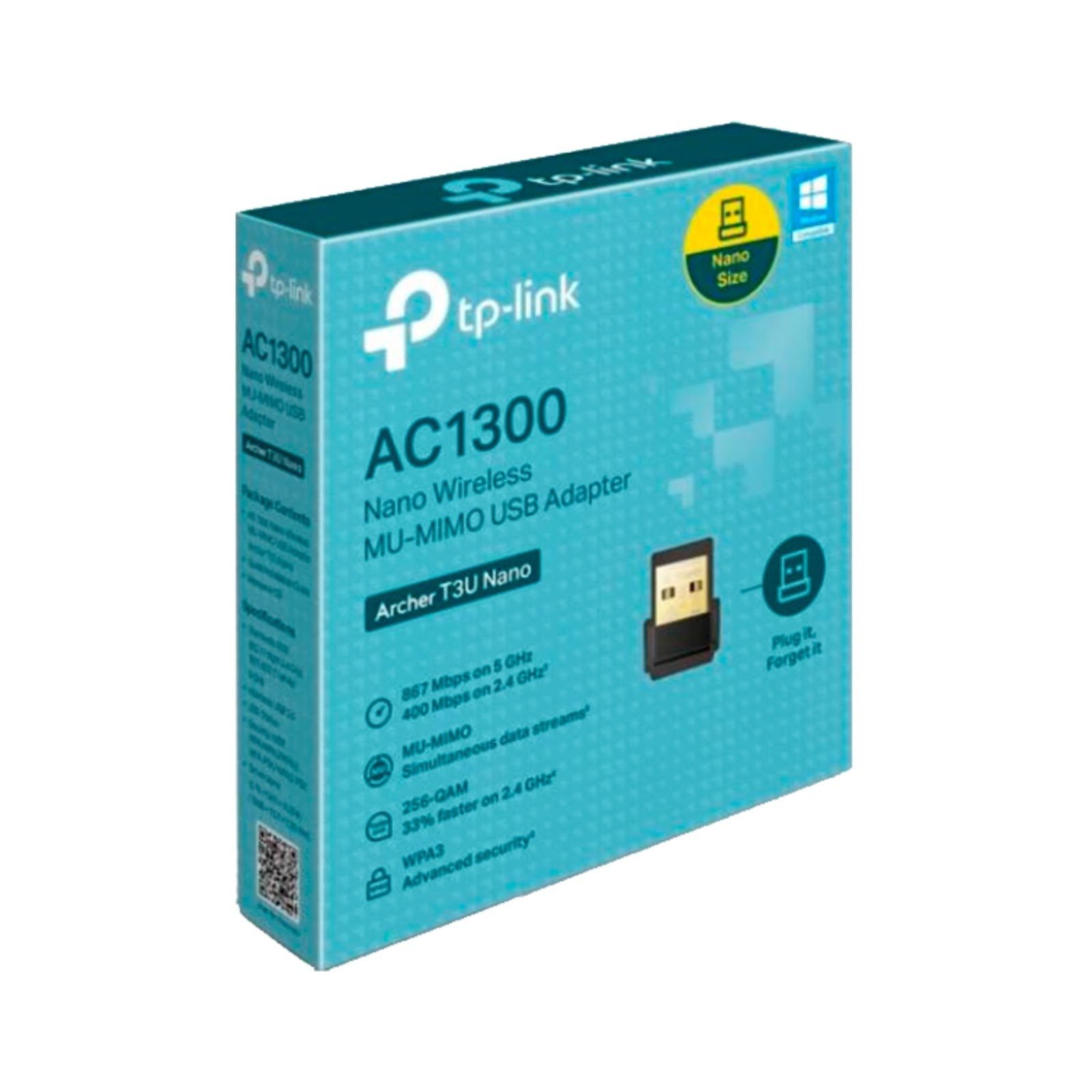 ADAPTADOR DE RED TP LINK USB NANO AC1300 ARCHER T3U NANO