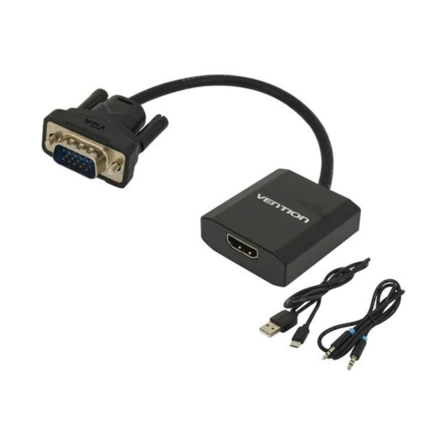 Cable Adaptador HDMI A VGA Micro Usb Y Audio 0.15 M Vention