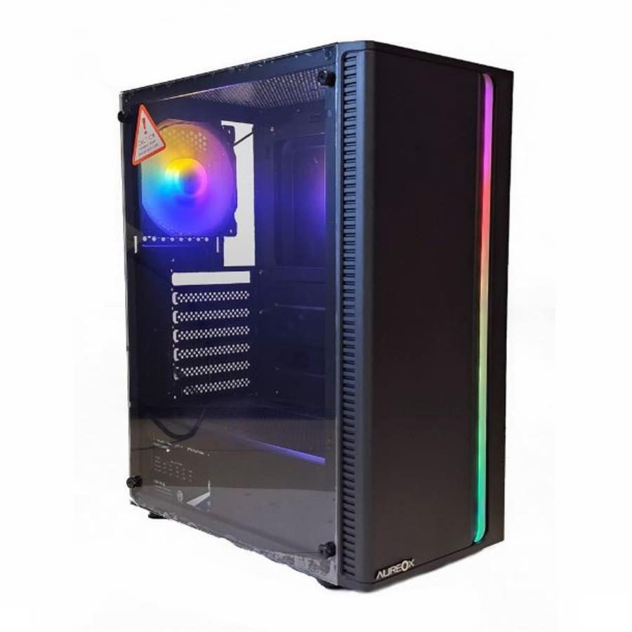 GABINETE GAMER AUREOX SKOLL ARX 200G BLACK C/ VENTILADOR