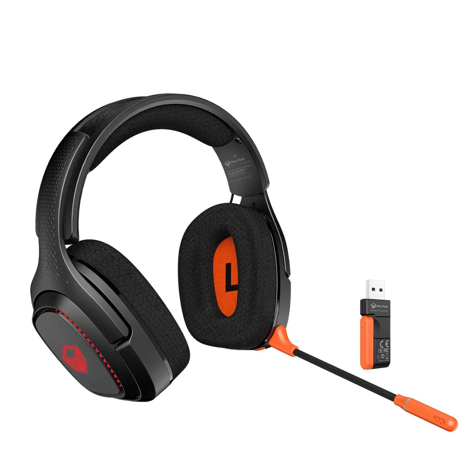 AURICULAR GAMER INALAMBRICO 2.4G BLUETOOTH MEETION BTH012 NEGRO Y NARANJA
