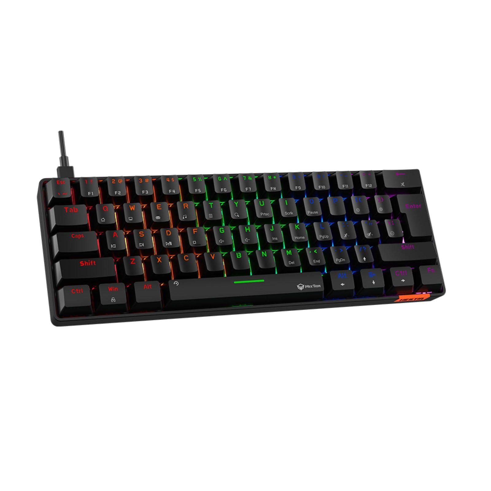 TECLADO MECÁNICO HESTIA USB ESPAÑOL 60% MEETION MK005 NEGRO