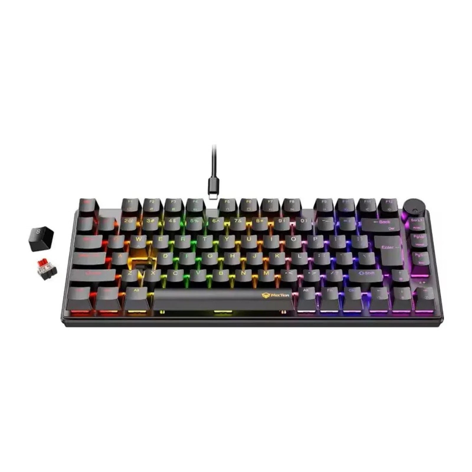 TECLADO MECANICO 75% USB ESPAÑOL MEETION MK006 PRO NEGRO SWITCH RED