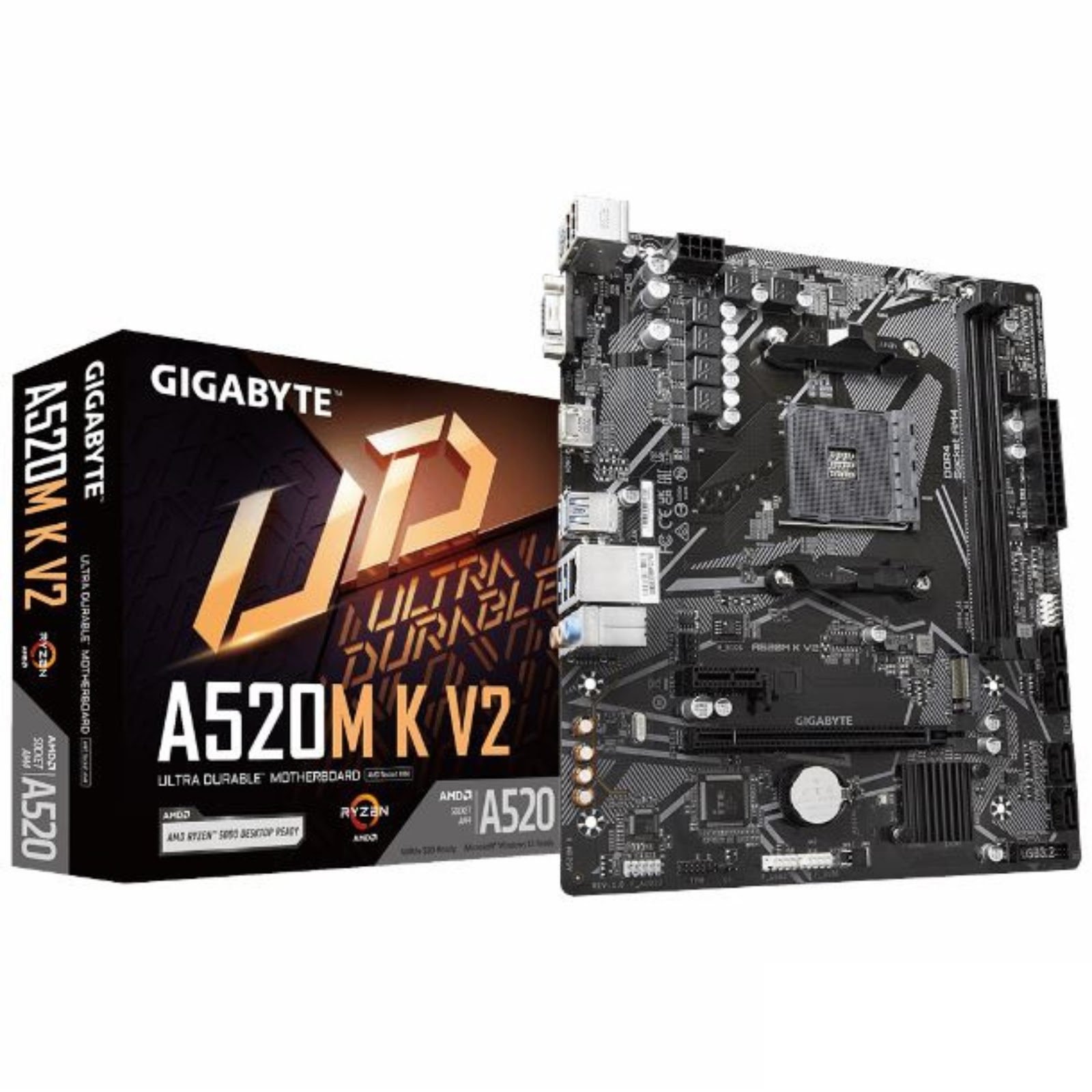 MOTHERBOARD GIGABYTE A520M K V2 AM4 DDR4 AMD