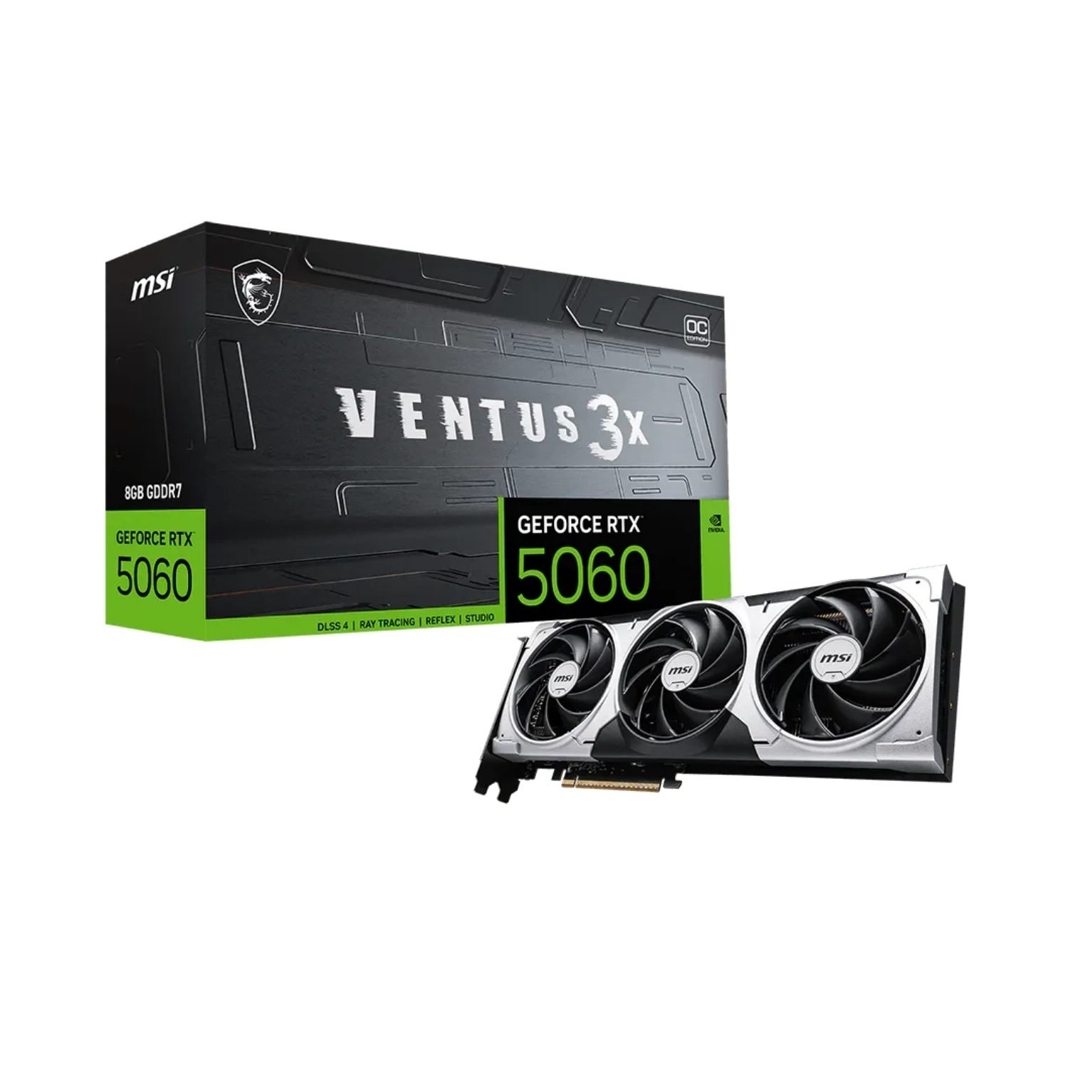 PLACA DE VIDEO MSI VENTUS 3X NVIDIA GEFORCE RTX 5060 8GB GDDR7 OC