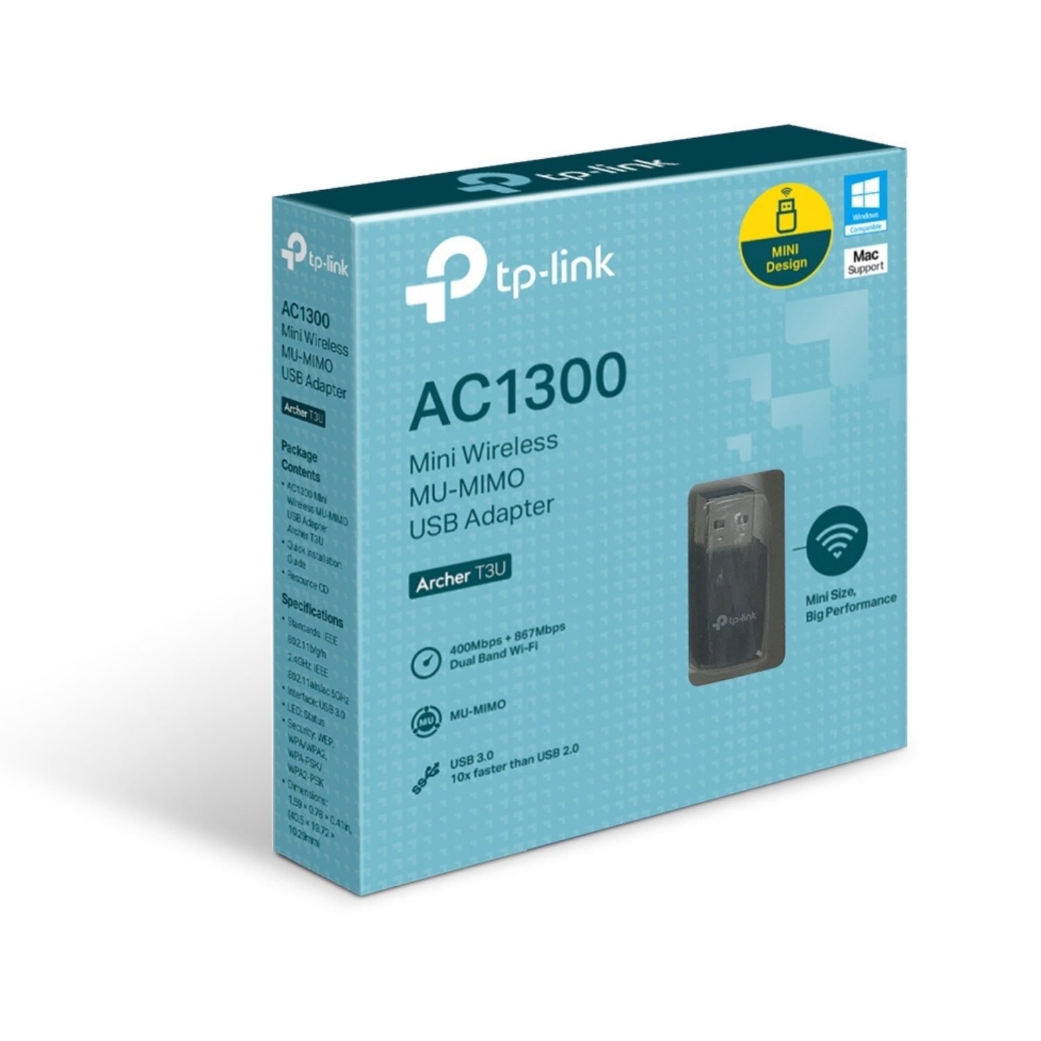 ADAPTADOR DE RED TP LINK USB AC1300 ARCHER T3U MU-MIMO