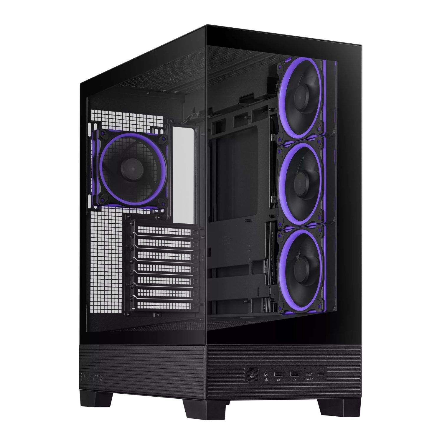 GABINETE ASUS A31 PLUS TG 4 FAN ARGB VIDRIO TEMPLADO BLACK