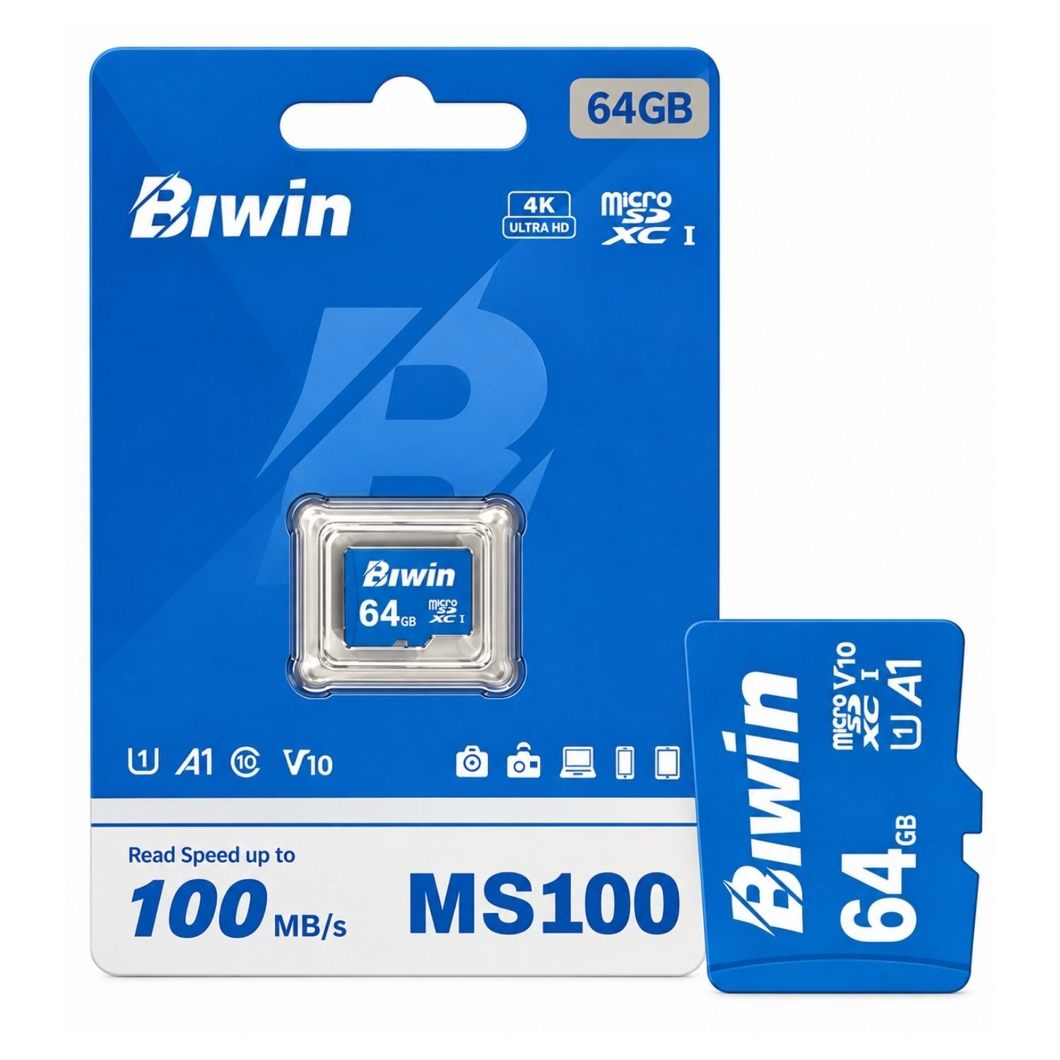 MEMORIA MICROSD 64GB BIWIN MS100 100MB/S CLASE 10