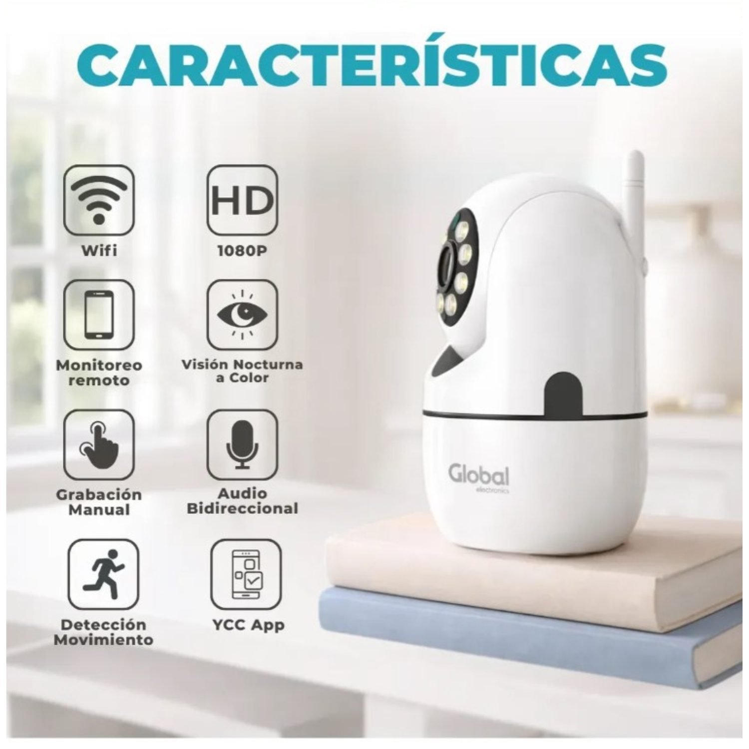 Camara de Seguridad Interior Global 1080p Wi-Fi Domo