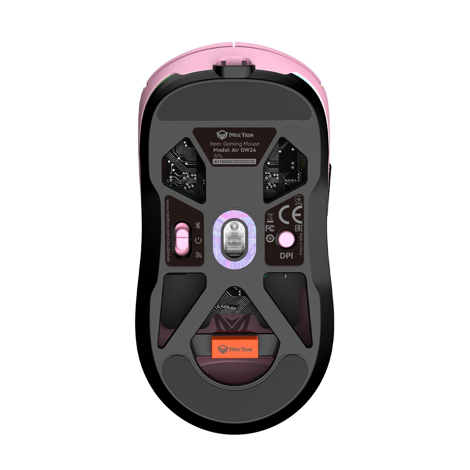 Mouse Gamer Inalambrico Meetion Air GW24 Bluetooth Pink