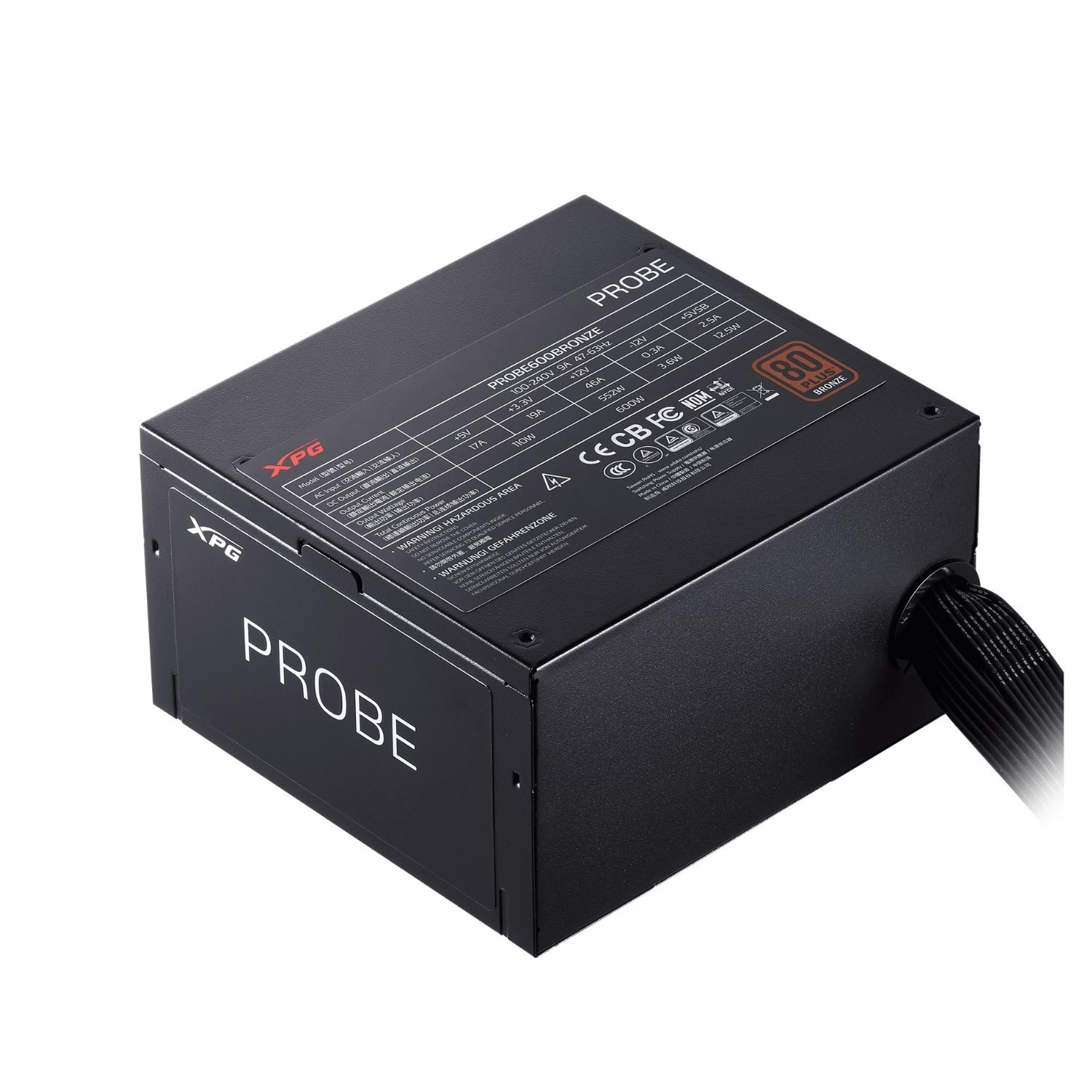 Fuente Adata XPG 600W Power Supply 80 Plus Bronze