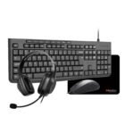 Combo Teclado Y Mouse 4 En 1 Español Meetion C106 USB Negro