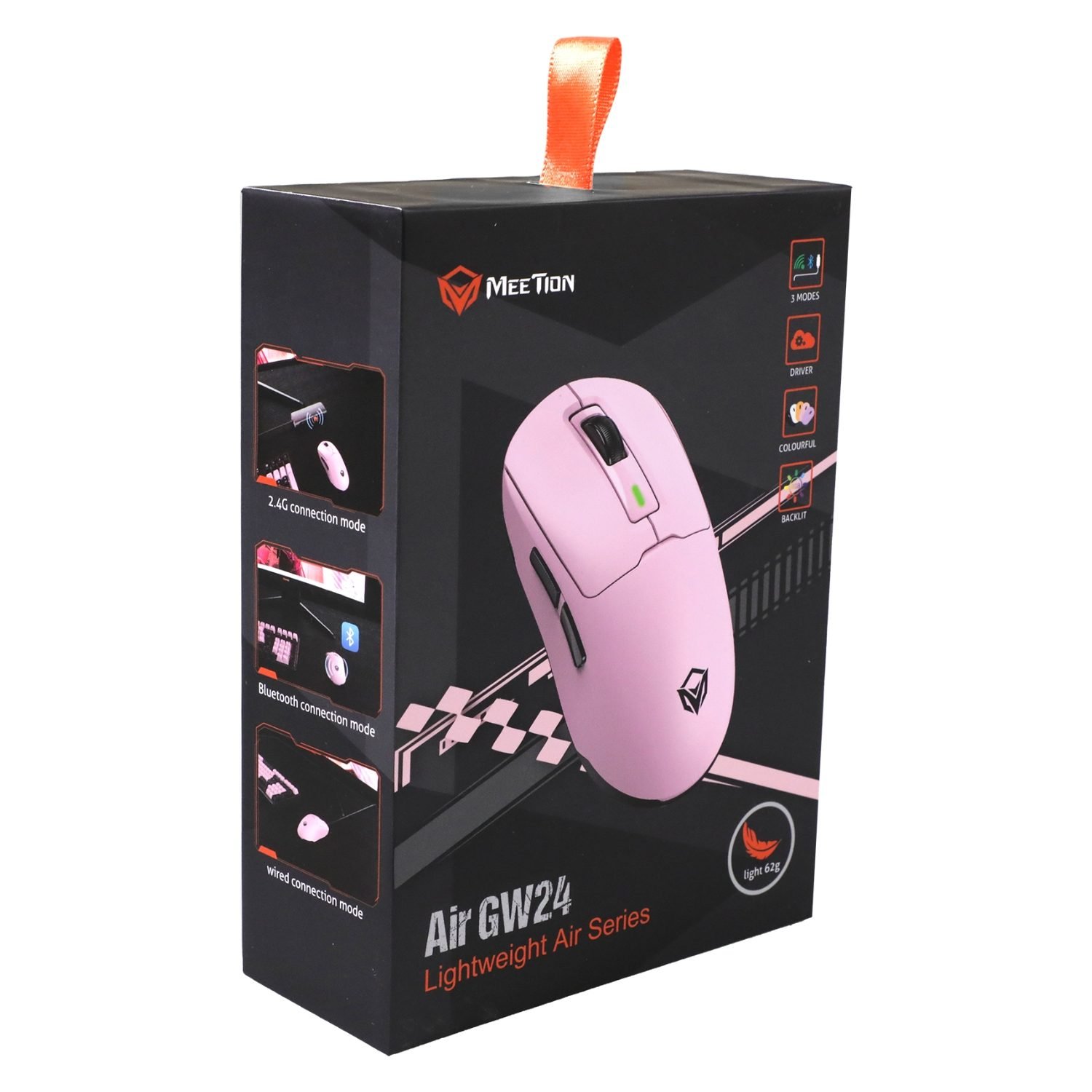 Mouse Gamer Inalambrico Meetion Air GW24 Bluetooth Pink